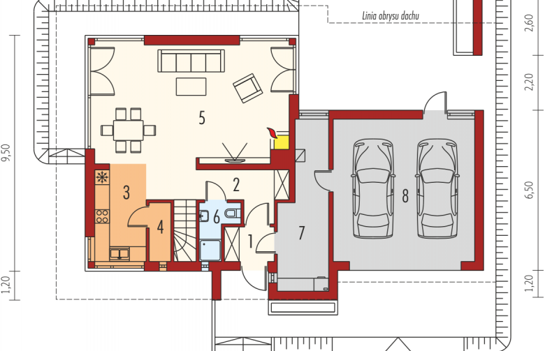 Projekt domu piętrowego Rodrigo G2 Leca® DOM - parter