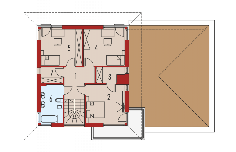 Projekt domu piętrowego Rodrigo G2 Leca® DOM - piętro i