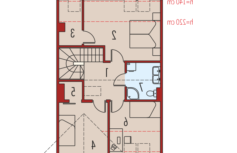 Projekt domu szeregowego Rozanna G1 - poddasze