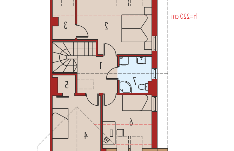 Projekt domu szeregowego Rozanna II G1 - poddasze