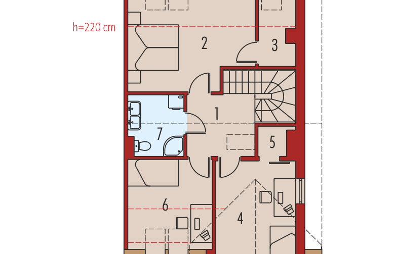 Projekt domu szeregowego Rozanna III G1 - poddasze