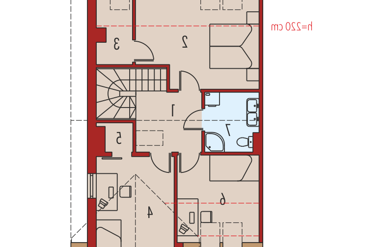 Projekt domu szeregowego Rozanna III G1 - poddasze