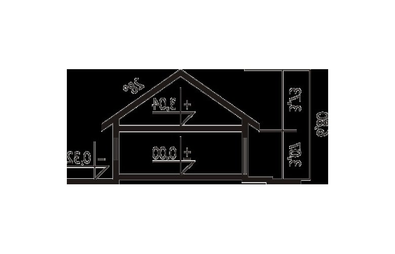 Projekt domu jednorodzinnego Rózia G2 - przekrój 1