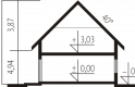 Projekt domu jednorodzinnego Salma G1 - przekrój 1