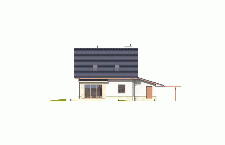 Projekt domu jednorodzinnego Sebastian G1 - elewacja 3