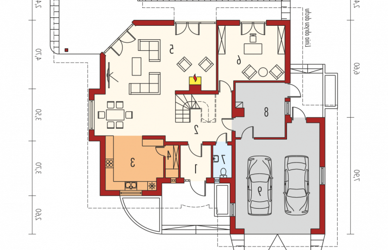 Projekt domu jednorodzinnego Seweryna (mała) G2 - parter