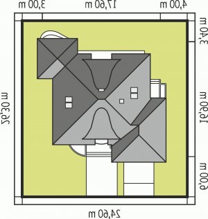 Usytuowanie budynku Seweryna (mała) G2 w wersji lustrzanej