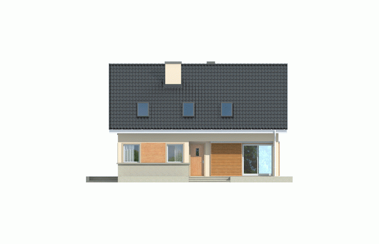 Projekt domu jednorodzinnego Simona - elewacja 1