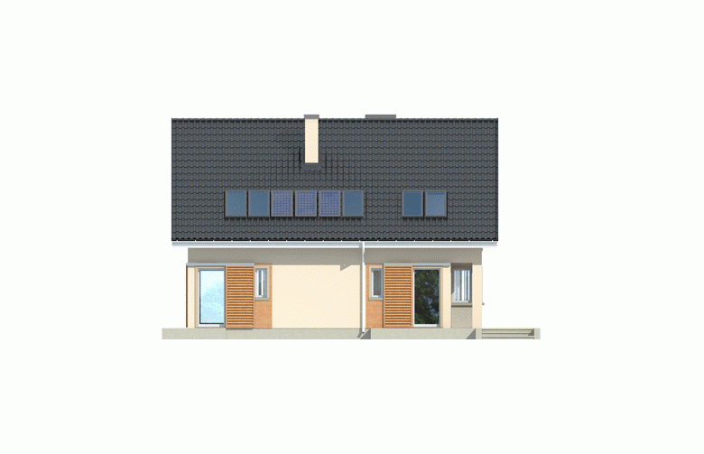 Projekt domu jednorodzinnego Simona - elewacja 3