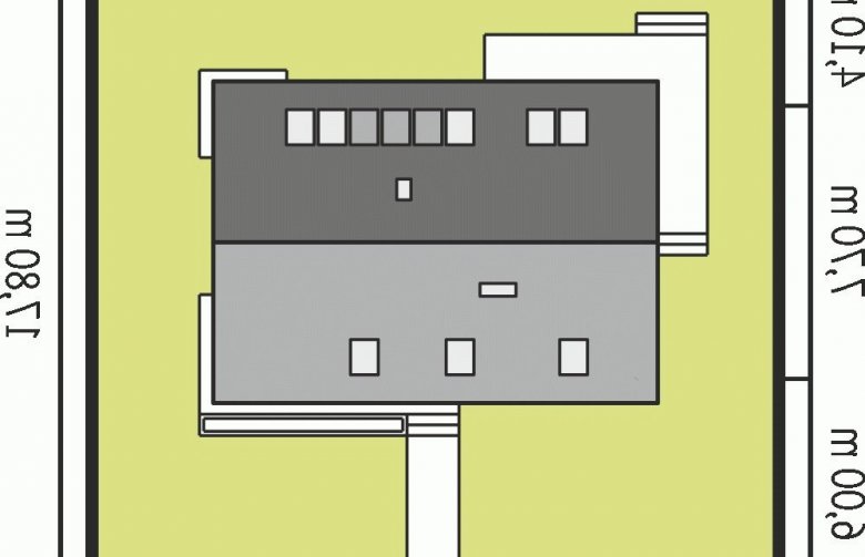 Projekt domu jednorodzinnego Simona - Usytuowanie - wersja lustrzana