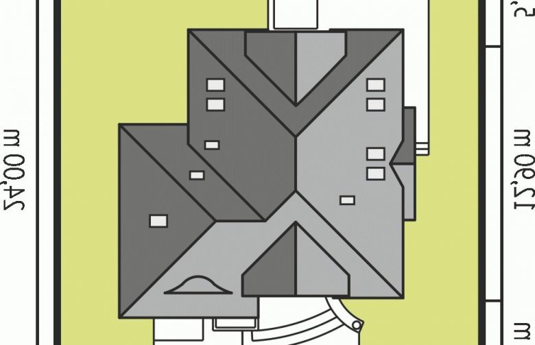 Projekt domu jednorodzinnego Stokrotka G1 - Usytuowanie - wersja lustrzana