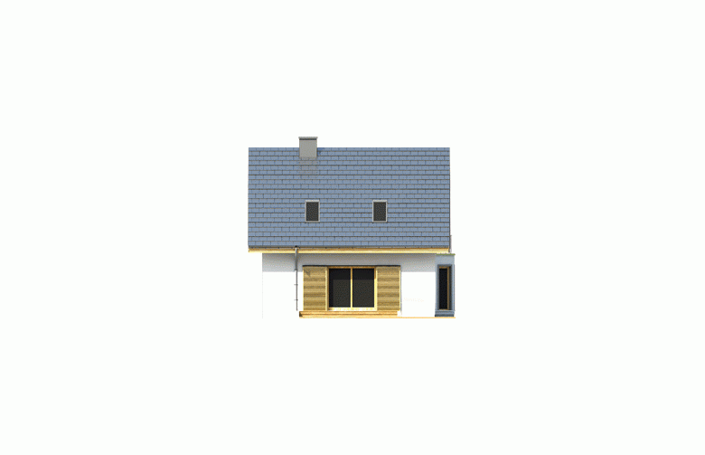 Projekt domu jednorodzinnego Syrenka - elewacja 3