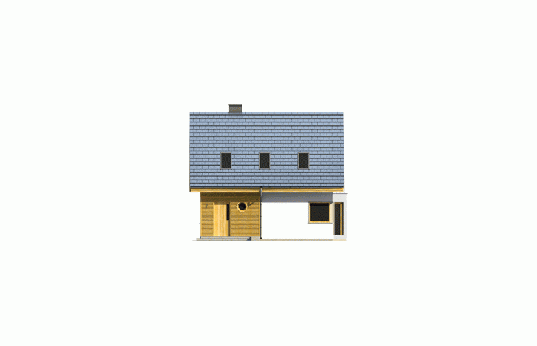 Projekt domu jednorodzinnego Syrenka - elewacja 1