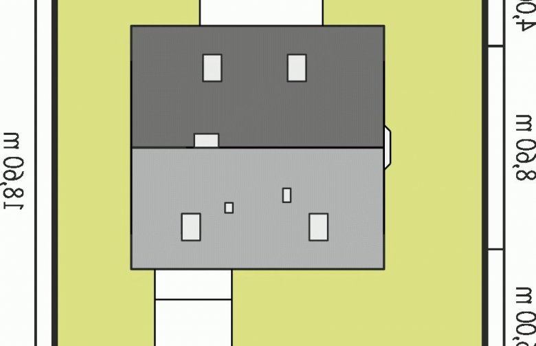 Projekt domu jednorodzinnego Syrenka - Usytuowanie - wersja lustrzana