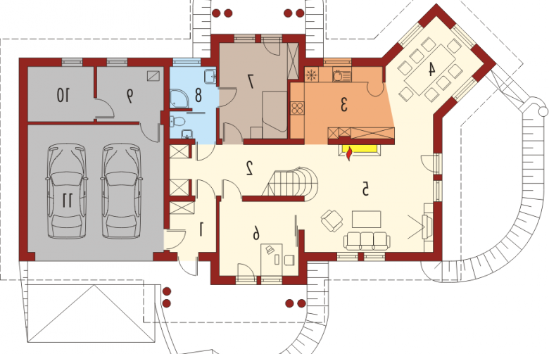 Projekt domu wielorodzinnego Tekila G2 - parter