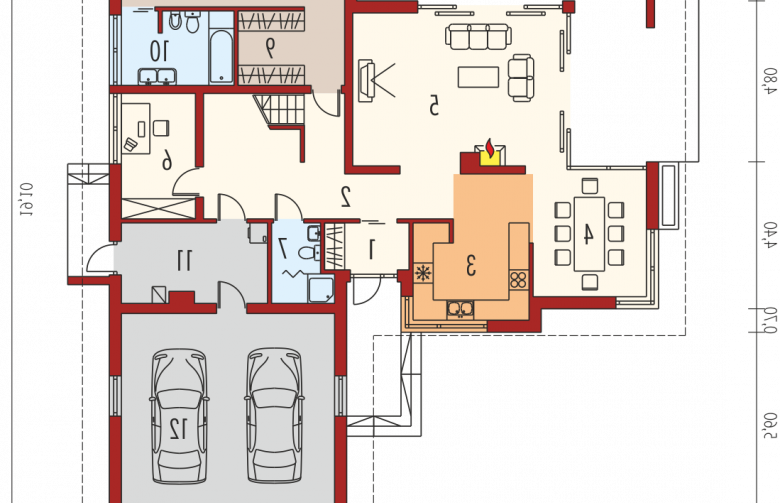 Projekt domu wielorodzinnego Teo G2 - parter