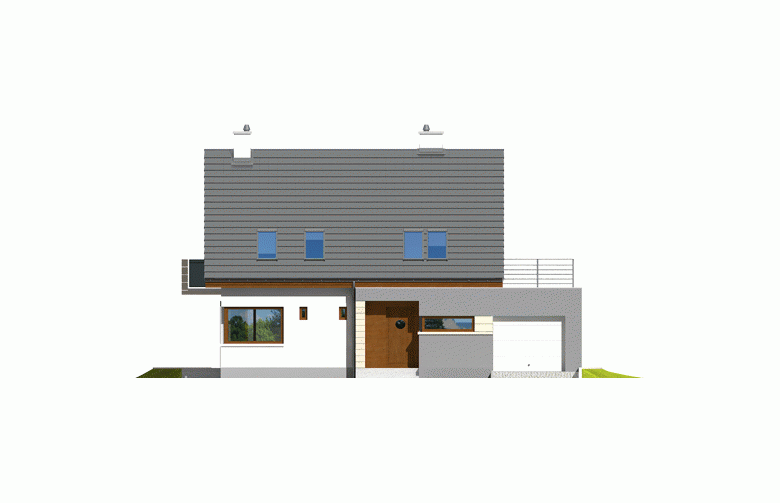 Projekt domu wielorodzinnego Tim G1 (wersja A) - elewacja 1