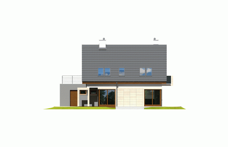 Projekt domu wielorodzinnego Tim G1 (wersja A) - elewacja 3