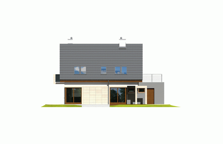 Projekt domu wielorodzinnego Tim G1 (wersja A) - elewacja 3