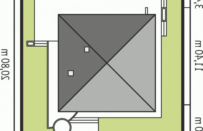 Projekt domu parterowego Tori II - Usytuowanie - wersja lustrzana