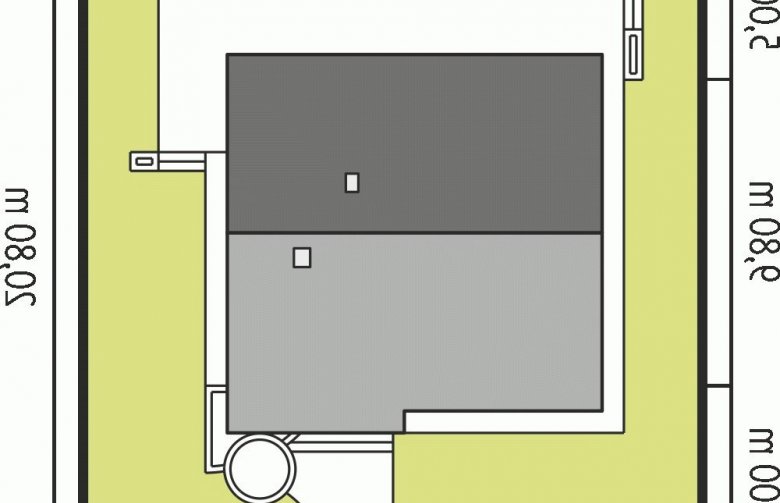 Projekt domu dwurodzinnego Tori III - Usytuowanie - wersja lustrzana