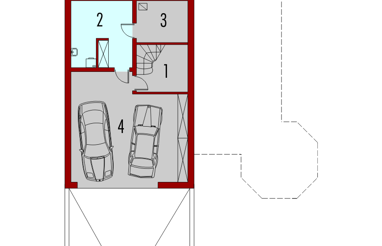 Projekt domu wielorodzinnego Tulipan G2 - piwnica