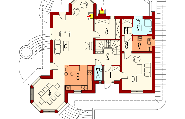 Projekt domu wielorodzinnego Tulipan G2 - parter