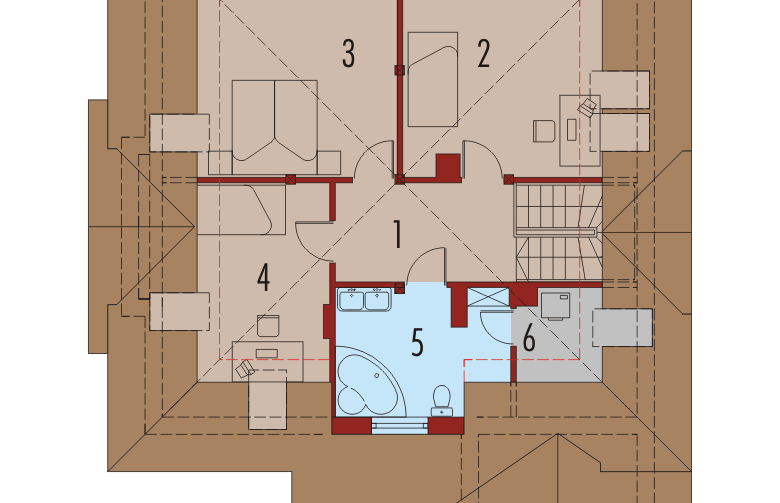Projekt domu wielorodzinnego Vanessa G1 - poddasze