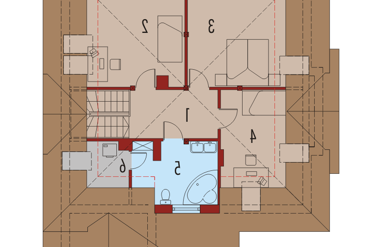 Projekt domu wielorodzinnego Vanessa G1 - poddasze