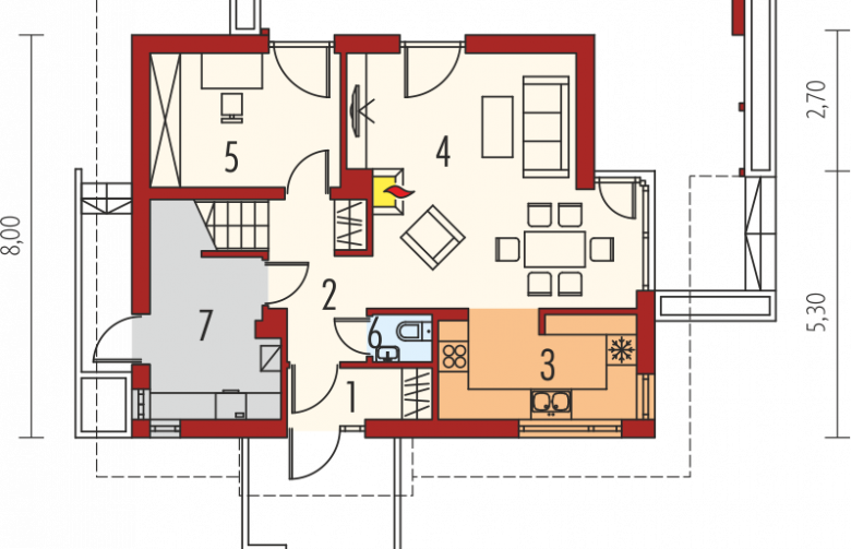 Projekt domu wielorodzinnego Liv 1 Leca® DOM - parter