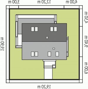 Usytuowanie budynku Liv 1 Leca® DOM w wersji lustrzanej