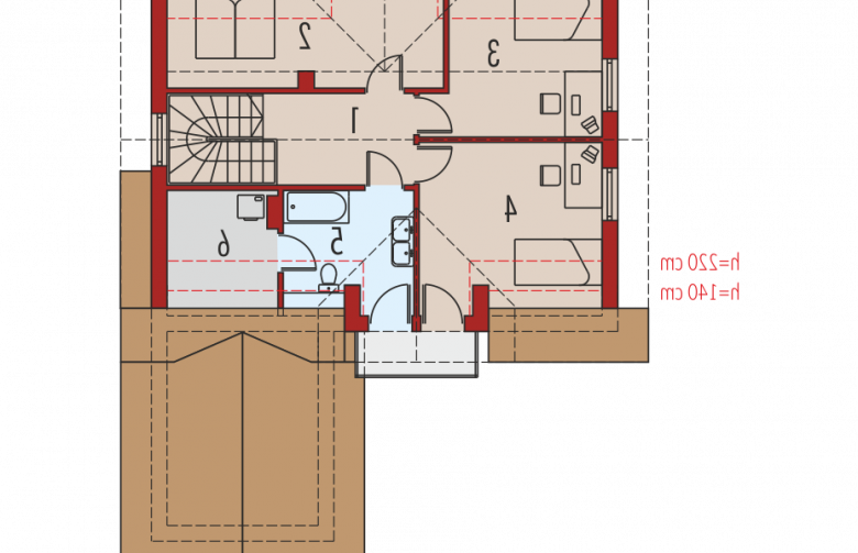 Projekt domu parterowego Wiolka G1 - poddasze