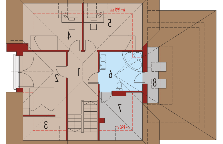 Projekt domu wielorodzinnego Zenobia G1 - poddasze