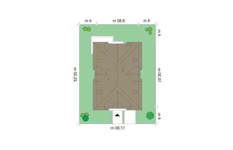 Projekt domu wielorodzinnego Weronika (398) - Usytuowanie - wersja lustrzana