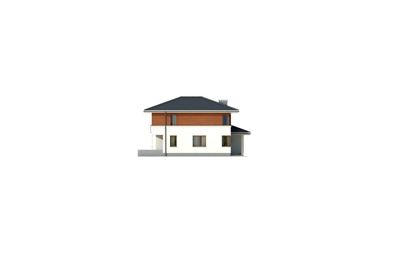Projekt domu tradycyjnego Karmazyn - elewacja 2