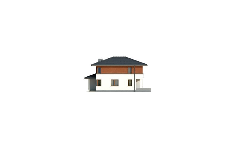 Projekt domu tradycyjnego Karmazyn - elewacja 2