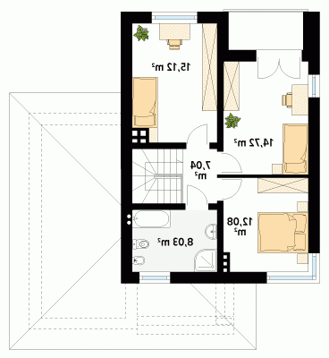 Rzut projektu Karmazyn - wersja lustrzana