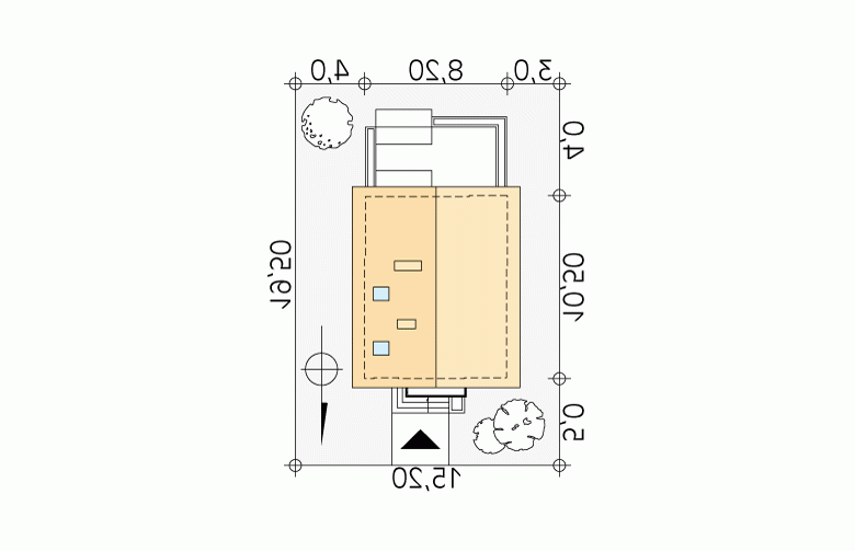 Projekt domu tradycyjnego Lilia 2 - Usytuowanie - wersja lustrzana