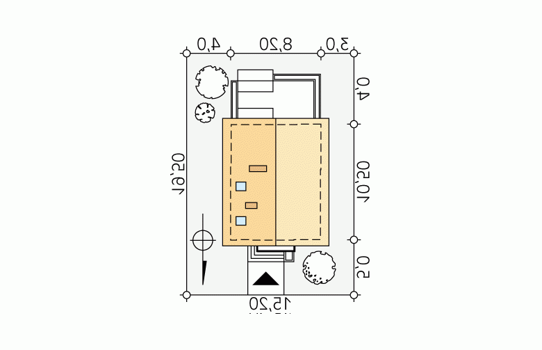 Projekt domu tradycyjnego Lilia 3 - Usytuowanie - wersja lustrzana