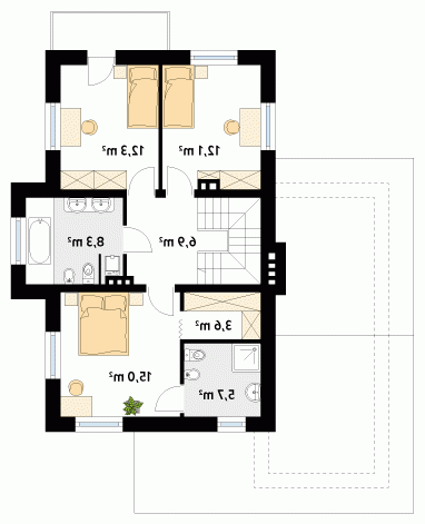 Rzut projektu Kobalt - wersja lustrzana