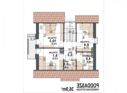 Rzut projektu Miki - wersja lustrzana