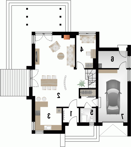 Rzut projektu ATACAMA - wersja lustrzana