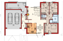Projekt domu dwurodzinnego EX 8 G2 (wersja A) - parter