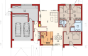 Projekt domu dwurodzinnego EX 8 G2 (wersja C) - parter