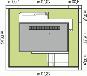 Usytuowanie budynku EX 8 G2 (wersja C) w wersji lustrzanej