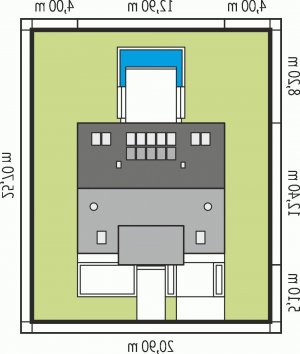 Usytuowanie budynku EX 9 G1 (wersja A) w wersji lustrzanej