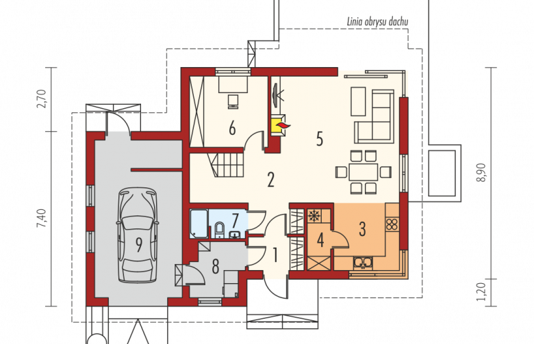 Projekt domu wielorodzinnego Jurek II G1 - parter