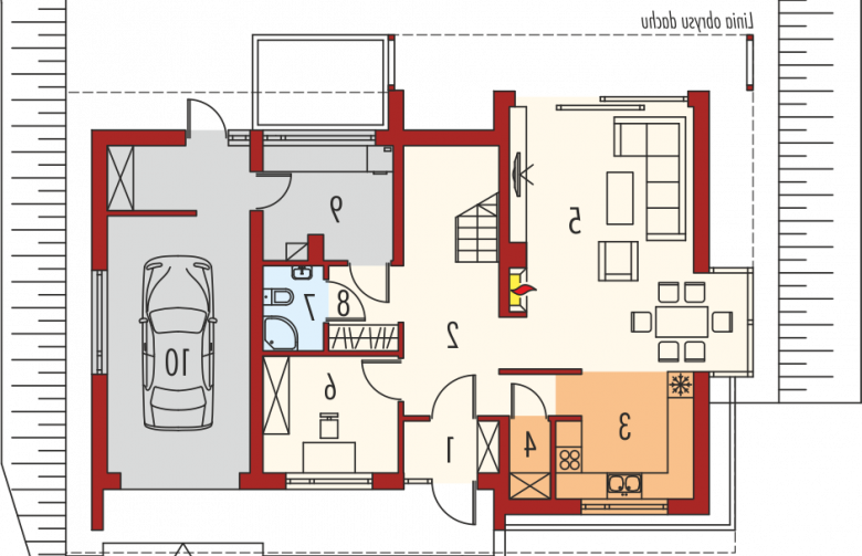 Projekt domu wielorodzinnego Kamelia G1 - parter