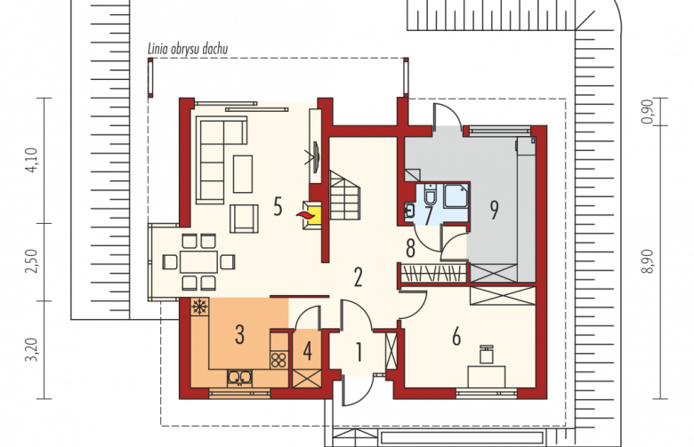 Projekt domu wielorodzinnego Katja - parter