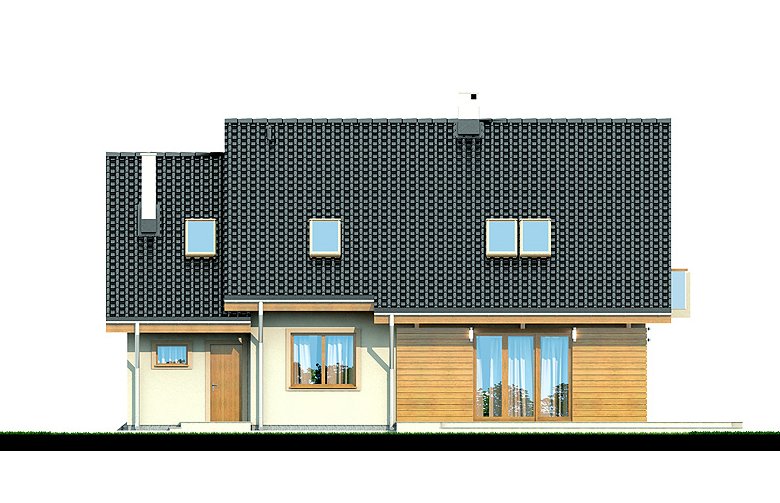 Projekt domu jednorodzinnego Kendra - elewacja 3